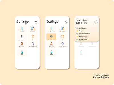 #DailyUI007 #007 Phone Setting UI Design
