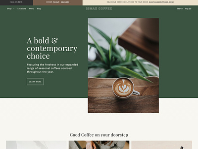 Foodie Shopify Theme cafe website coffee ecommerce homepage identity landing page logo shopify theme template design theme design typography ui user experience user interface ux visual design website design