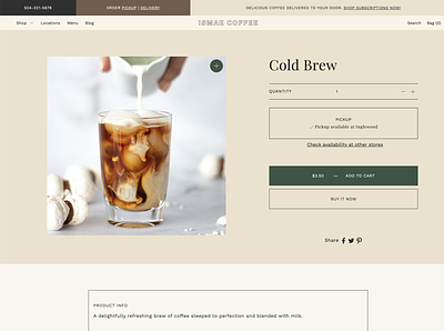 Menu Product Page — Shopify Theme Design design ecommerce identity layout logo pdp product details page product page shopify shopify theme shopify theme design template design theme design typography ui user experience user interface ux web design website design