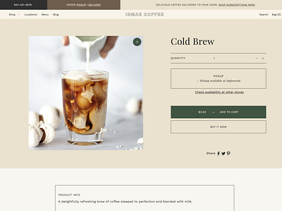 Menu Product Page — Shopify Theme Design