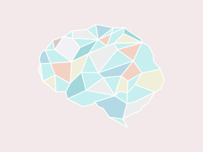 Geo Brain Illustration brain brand design geometric icon illustration science technology telekinesis