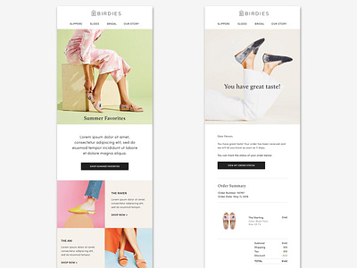 Email templates birdies slippers email design fashion brand layout shoe brand visual design