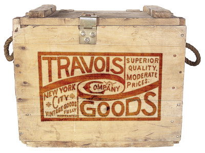 Travois Goods Co. Crate Logo americana antique art design graphic lettering logo type typography vintage