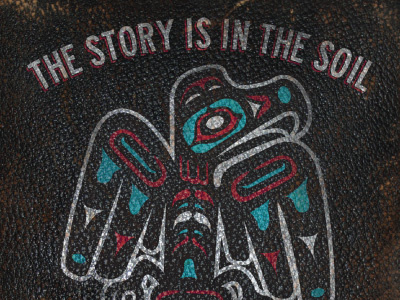 THE STORY IS IN THE SOIL KEEP YOUR EAR TO THE GROUND americana antique art design eagle graphic lettering logo native american type typography vintage