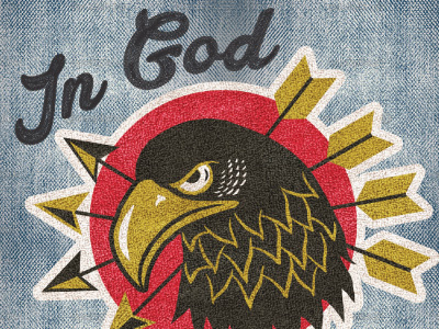 IN GOD WE TRUST americana antique art design eagle graphic lettering logo traditional type typography vintage