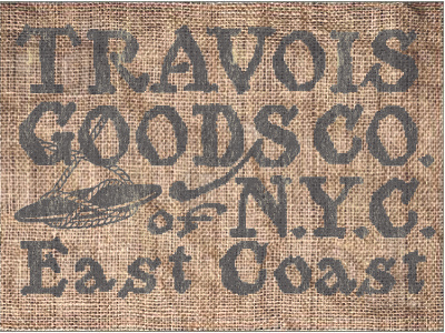 Travois Goods Co. East Coast americana antique burlap design eastcoast graphic logo nautical new ny nyc rustic vintage york