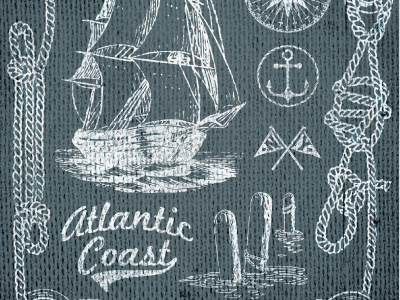 Atlantic Coast americana anchor antique atlantic bandana boat canvas coast dock hankerchief knot new ny ocean rope rustic sea ship vintage water york
