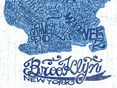 TRAVOIS GOODS CO. BROOKLYN MAP bk brooklyn hand lettered hand lettering map new york new york city ny nyc type typography vintage