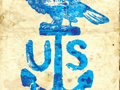 US EAGLE ANCHOR american americana anchor antique design distress eagle nautical navy paper stamp us usa vintage