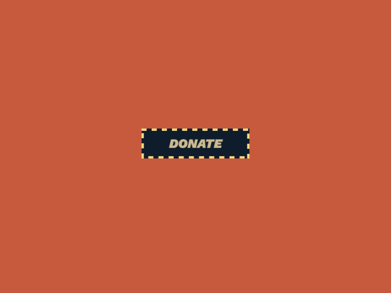 Retro button with animated dashed border