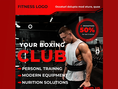 Gym Social Media Post Banner Design banner branding graphic design gym logo poster social media post banner design
