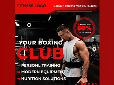 Gym Social Media Post Banner Design