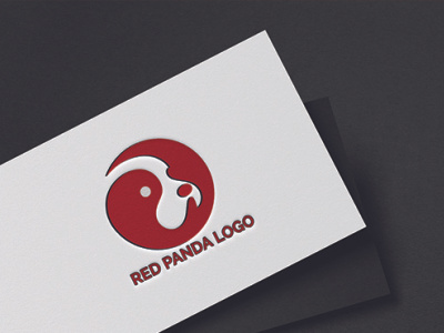 PANDA LOGO DESIGN business card corporate creative logo illustration logo logo design print ready red panda unique logo visitingcard