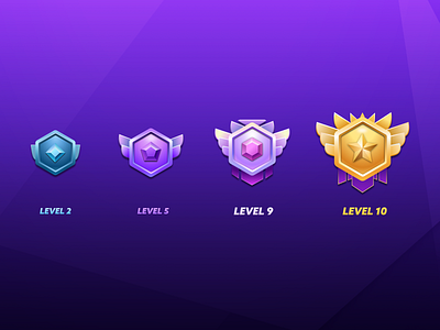 Level badge badge game icon gem icon set illustraion mobile game