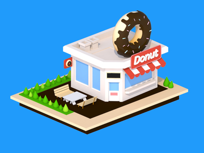 Rokid Donut Shop ar glass c4d cinema4d donut illustration low poly rendering shop sweet sweetness ui