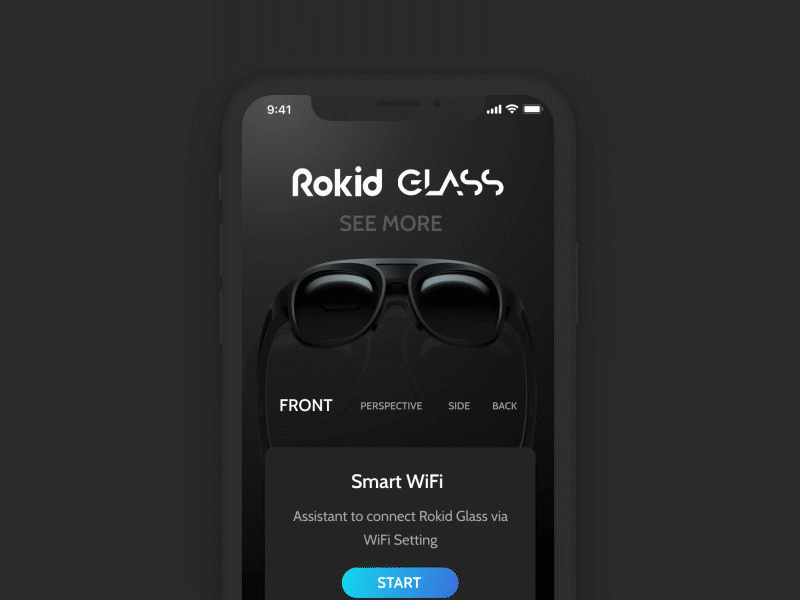 Rokid Mobile App Concept 2 app concept ar cinema4d design glass product branding rendering ui ux