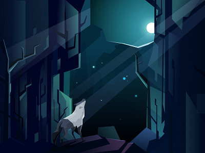 Werewolf illustration boardgame branding illustration moonlight werewolf wolf