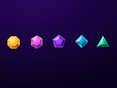 Gem icons colors diamonds gaming gems gemstones icon set icons icons design illustration low poly mobile game sketch ui