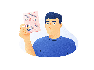 Selfie character flat grain hand hold illustration man passport photo selfie