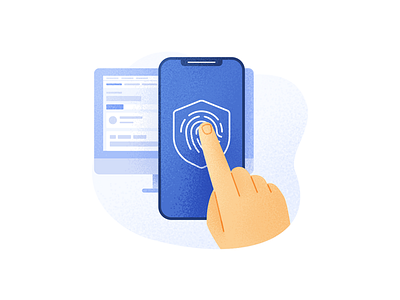 Secure Login access account finger fingerprint grain illustration noise touch id