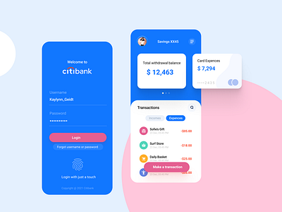 Citibank App UI concept