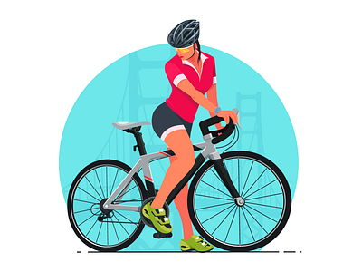 Woman with bicycle bicycle bycicle cycle race girl girl illustration girl on bicycle happy illustration illustration art illustrator racing stylish stylish girl vector illustration vectorart woman woman on the bicycle