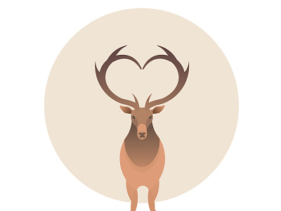 Elk circle deer elk golden ratio icon illustration love minimal