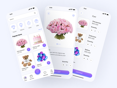 Flowers and gifts branding design illustration logo mob mobile typography ui ux vector