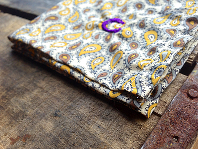 Brown and Yellow Paisley Pattern Cotton Pocket Square