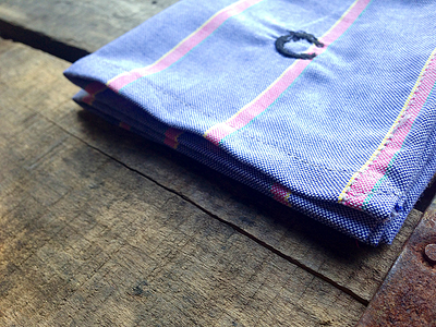 Purple with Pink Shadow Striped Oxford Cotton Pocket Square