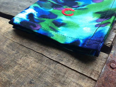 Blue and Green Tie Dye Cotton Pocket Square chicago fashion pocket square salvage style wood woodgrain