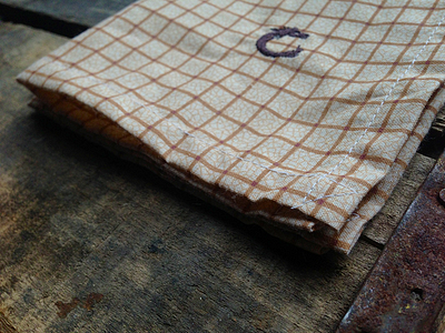 Brown Graph Check Pattern Cotton Pocket Square