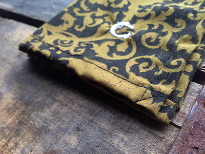 Black and Gold Royal Pattern Cotton Pocket Square