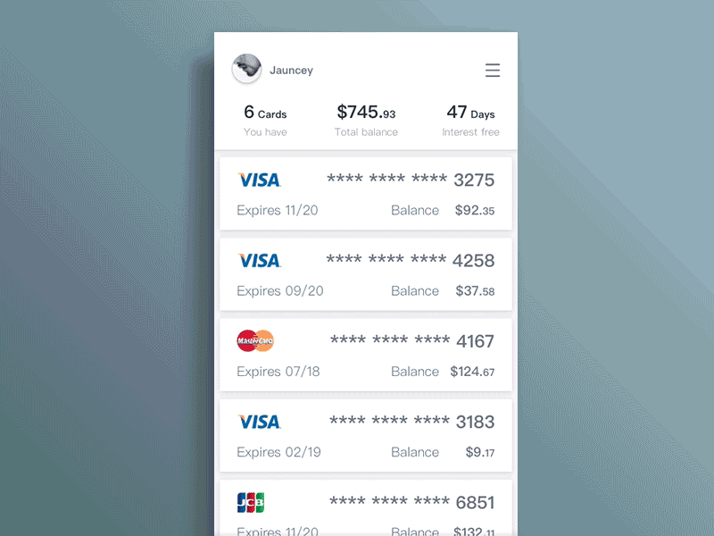 Credit Cards animation