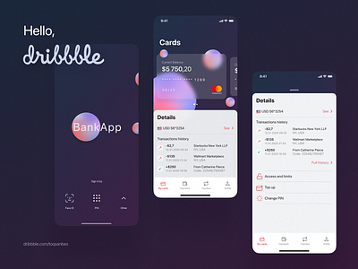 Simple Bank App template app design interface design ui ux