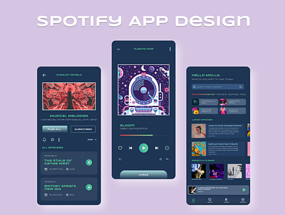 Spotify app Redesign 3d animation app branding design graphic design illustration logo motion graphics typography ui ux vector