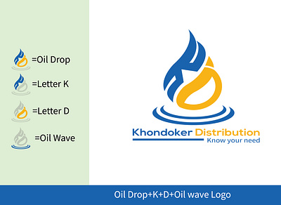 KD Logo with Oil Drop logo logo design