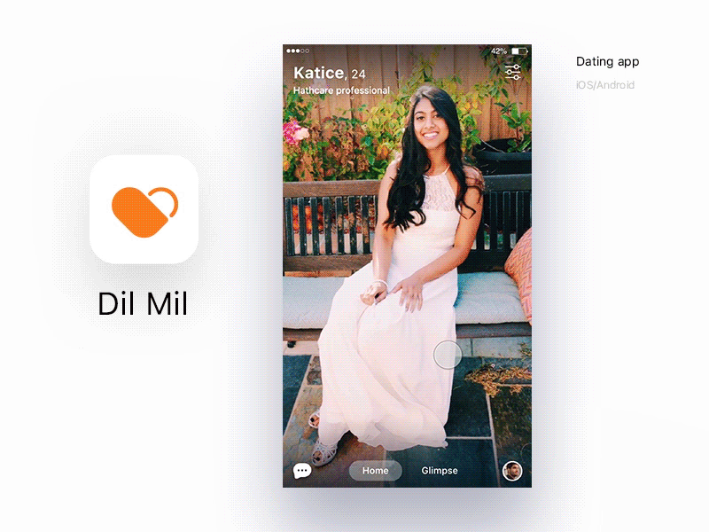 Dating app seamless navigation concept 2d app clean content dating design fade ios navbar white