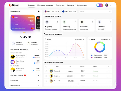 Yandex Bank fintech design concept / Яндекс Банк дизайн концепт account bank banking banking app concept dashboard design illustration logo ui yandex yango яндекс