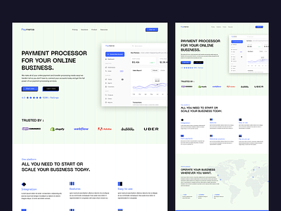 Paymerce - payment processor website design design figma graphic design home page landing page payment service tech typography ui web app web design website