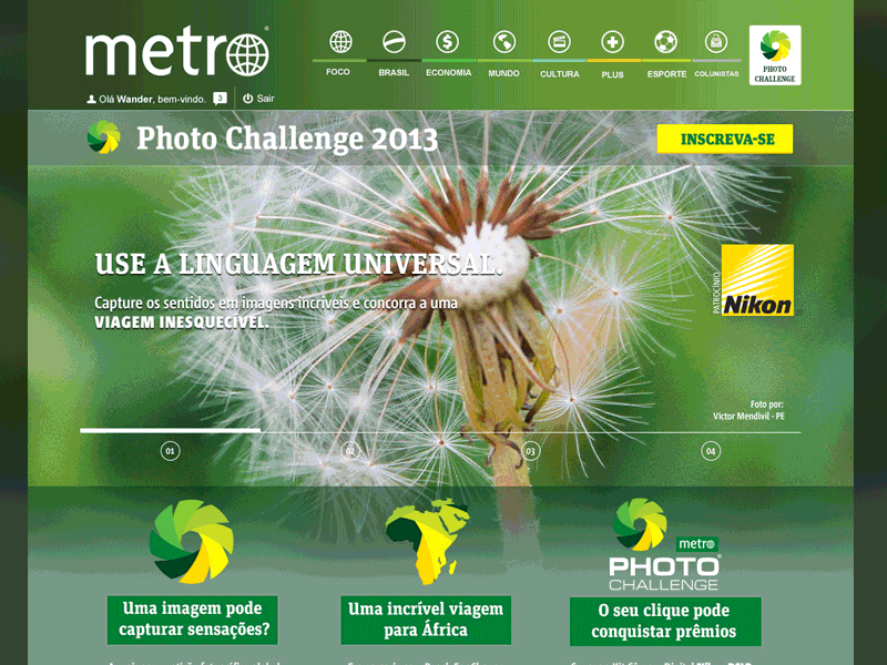 Metro Photo Challenge - Landing Page jornal landing page metri photo challenge