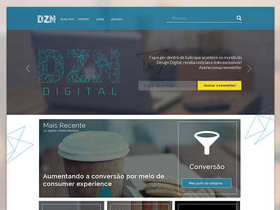 First attempt on the DZN Digital's home page. home landing