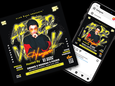 Night Club Flyer after work party design dj night club graphic design modern party flyer professional template