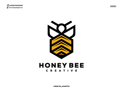 Honey Bee Creative Logo 3d animation branding design graphic design honey icon illustration logo logos ui vector