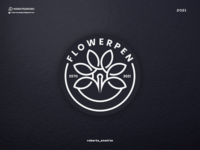 Flower Pen Logo 3d animation branding design flowere graphic design icon illustration logo logos pen template ui vector