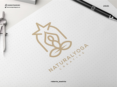 Natural Yoga Creative Logo 3d animation branding design graphic design illustration logo logos natural vector yoga