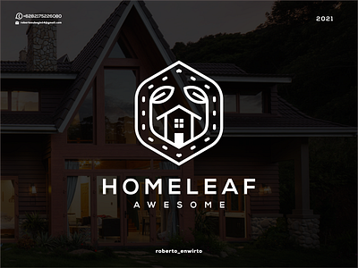 HomeLeaf Awesome Logo 3d animation branding design graphic design home icon illustration leaf logo logos vector