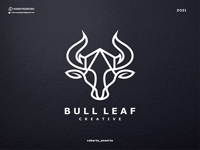 Bull Leaf Creative Logo 3d animation branding bull creative design designer graphic design illustration leaf logo logos ui vector