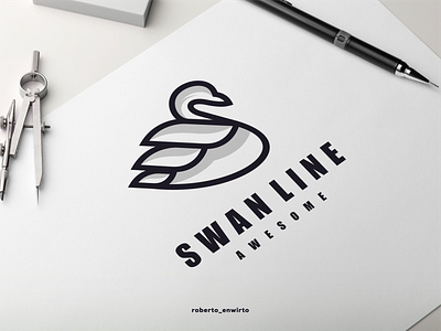 Swan Line Awesome Logo