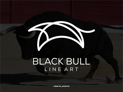 Black Bull Line Art Logo animation black branding bull design desiner graphic design icon illustration line art logo logos ux vector